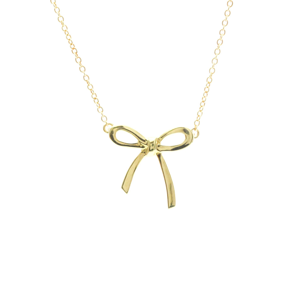 Tiffany Tiffany Bow Yellow Gold (18K) No Stone Women,Men Fashion Necklace (Gold)